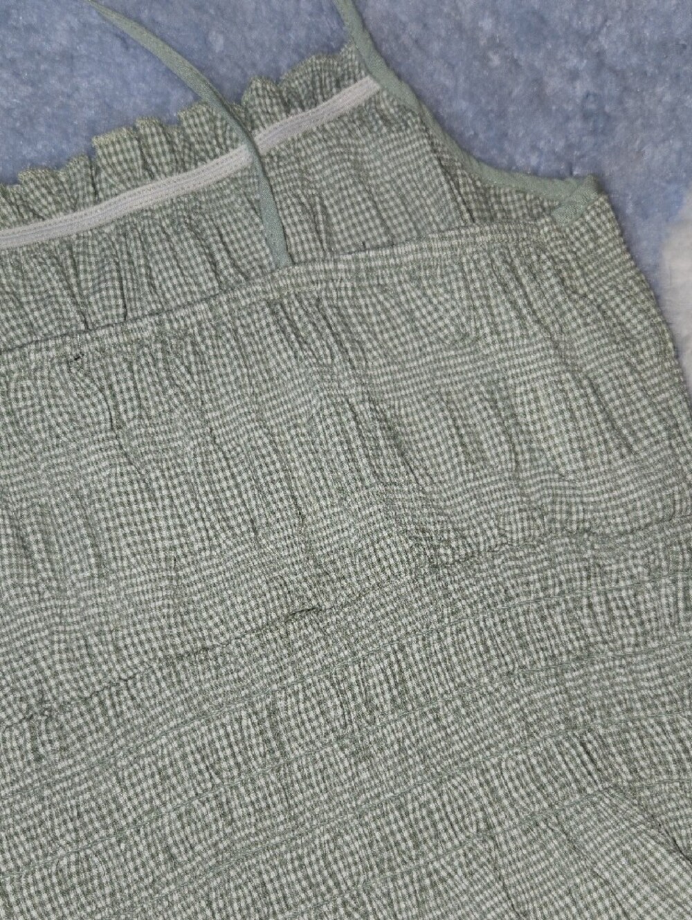 Smocked Sage Green Tie-Strap Tank Top - Picture 8 of 10